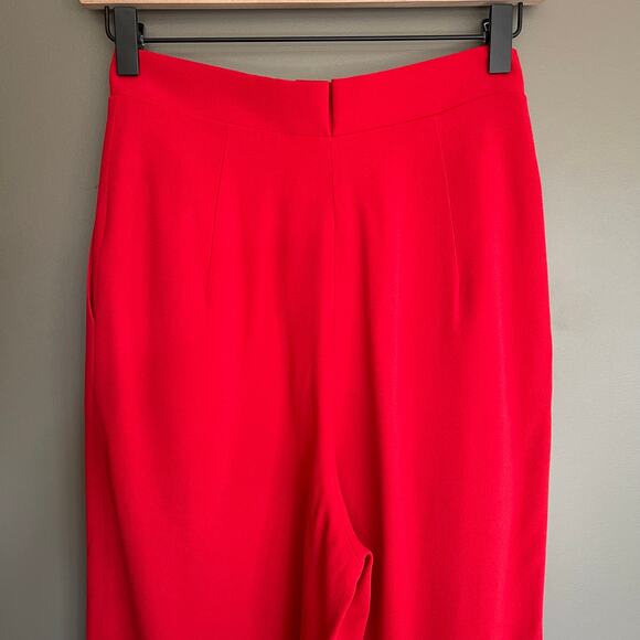 Saloni Bow Tulip Trousers in Scarlet Red High Waisted Size 2 Pleated Chic Sexy - Picture 11 of 16